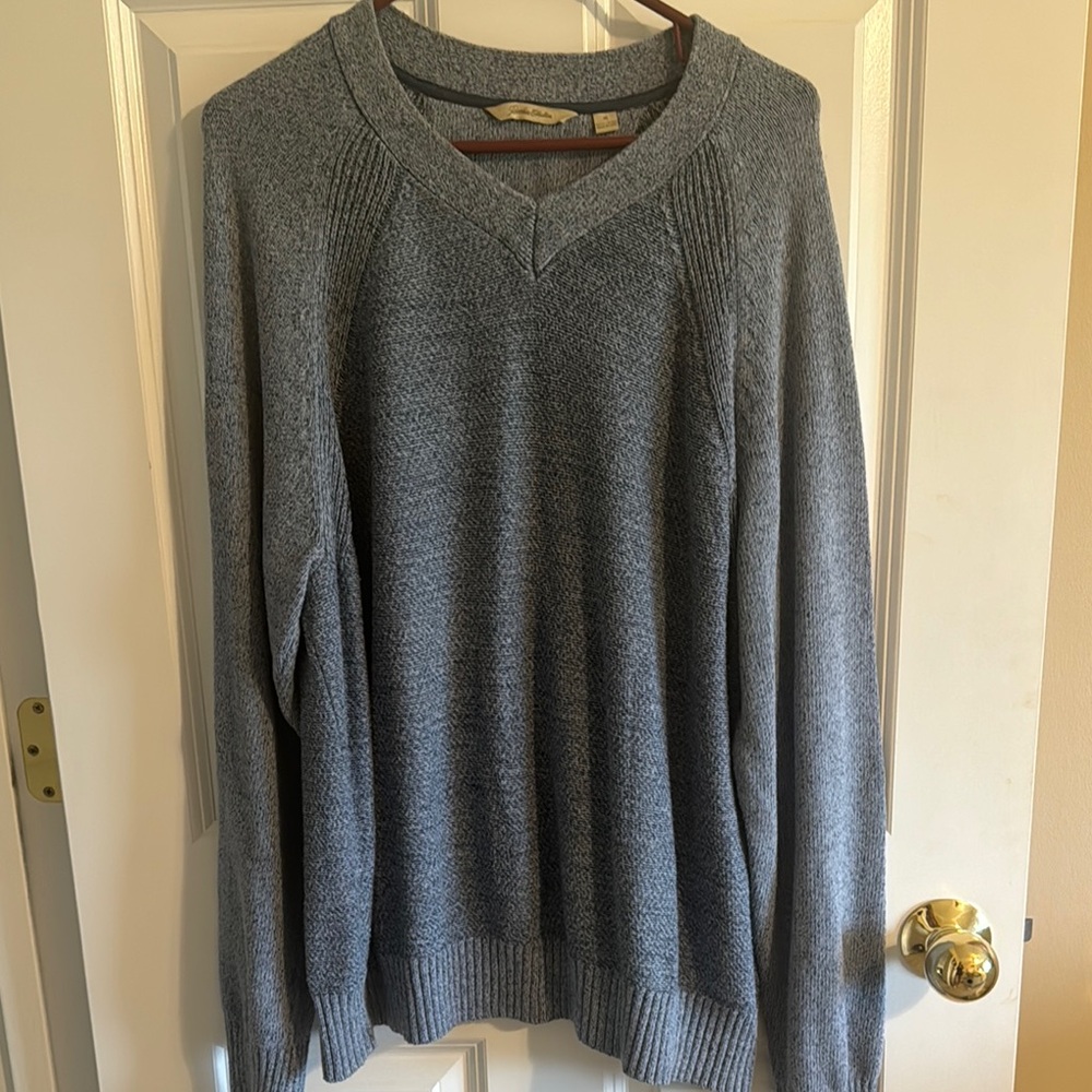 Blue V-Neck Men's Sweater